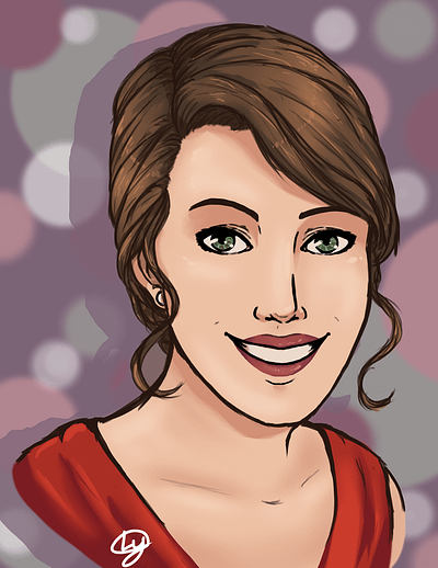 Portrait: Erin art artist arts artsy artwork beauty cartoon design formal girl illustration illustrator portrait purple red woman