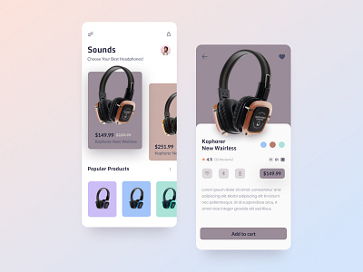 Wireless Headphone App app app animation app design headphone ios minimal trend typography ui uigenix ux