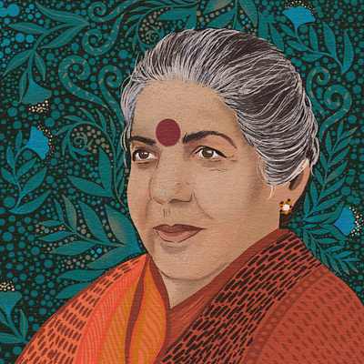 Vandana Shiva branding design digital illustration editorial illustration logo magazine