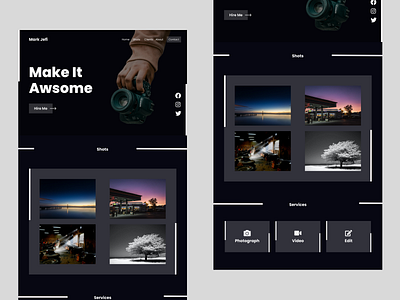 Photographer Website UI