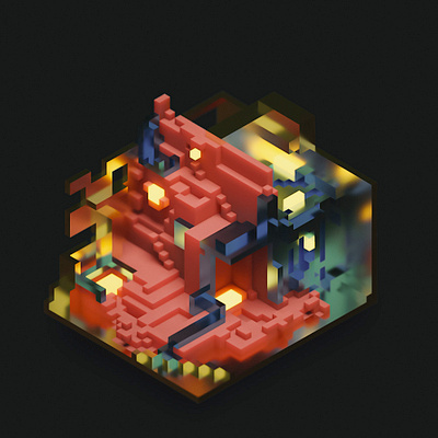 Voxel Palace 3d color colorinspiration concept game magicavoxel material render voxel voxelart