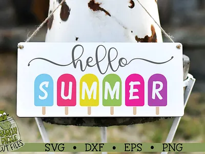 Hello Summer SVG File cricut cut file sign svg silhouette cameo sublimation svg tshirt design