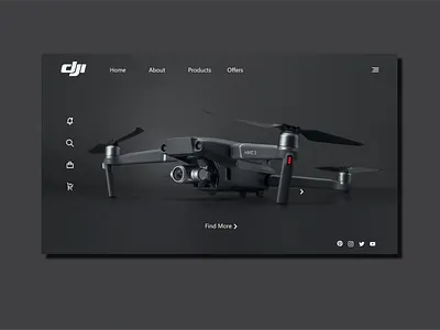 DJI Homage Lording Page Minimal Ui Design branding design graphic design illustration minimal ui ux vector web ui design web ux design