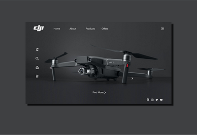 DJI Homage Lording Page Minimal Ui Design branding design graphic design illustration minimal ui ux vector web ui design web ux design