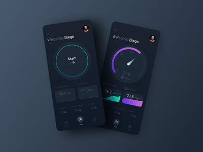 Internet speed test application app app design branding design inspiration minimalist mobile app ui ui design user interface ux ux ui ux design