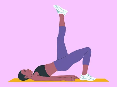 Exercising black character exercise exercising flat girl illustration legs line mat poc woman