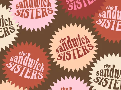 The Sandwich Sisters Stickers brand branding design graphic design icon illustrator logo sandwich shop sticker sticker design