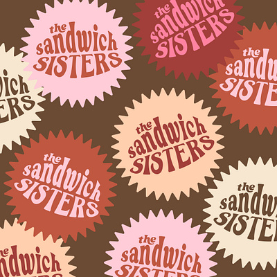 The Sandwich Sisters Stickers brand branding design graphic design icon illustrator logo sandwich shop sticker sticker design