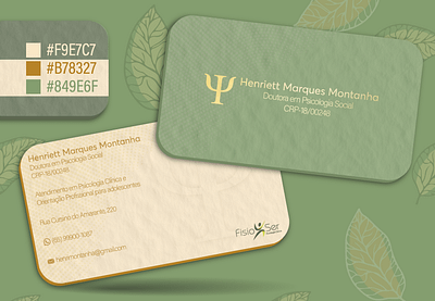 Cartão de Visita - Henriett Montanha card cartao logo psicologia psicologo visita