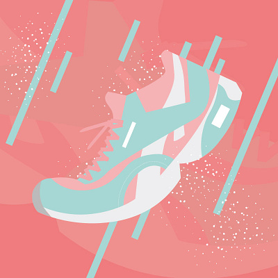 Sneakers, pink design illustration sneakers витрина распродажа