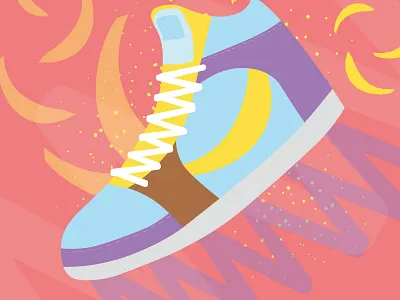 Sneakers, yellow design illustration sale showcase sneakers vector