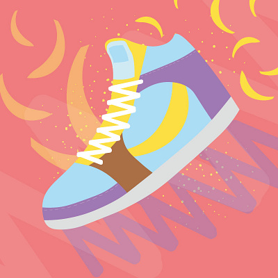 Sneakers, yellow design illustration sale showcase sneakers vector