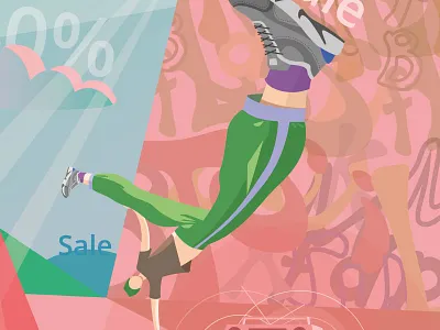 Sneakers, breakdancer breakdancer design illustration sale showcase sneakers vector