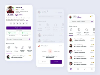Zadcall - Calling App for Experts ui ux