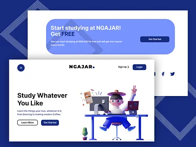 Landing page Online Course 3d design landingpage onlinecourse ui ux web
