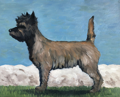 Cairn Terrier cairn terrier dogs oil paint painting