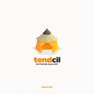 tend and pencil logo combination animation art branding design flat illustration logo mountain pencil tend typography ui ux vacation vector