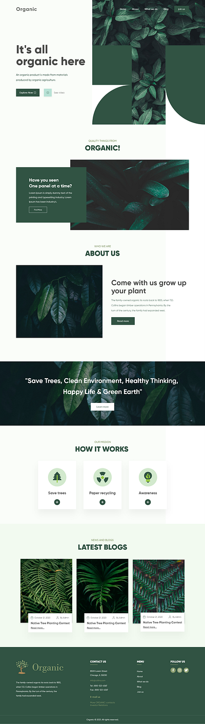 Save tress landing page design illustration typography ui ux web