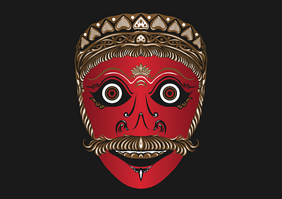 Sundanese Mythology 2d art aesthetic atmospheric character colorful design ethnic graphic design illustration mask mythology vector