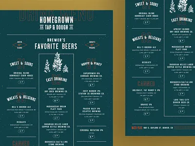 H.G. Beer Menu apres ski beers cocktails colorado drinks layout design menu design restaurant restaurant branding restaurant menu typography