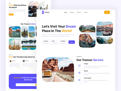 Trancor - Travel Landing Page daily design plane ticket ticket travel ticket travelling travel travel landing page travelling landing page ui uidesign uiux uiux design uiuxdesign web web design webdesign website