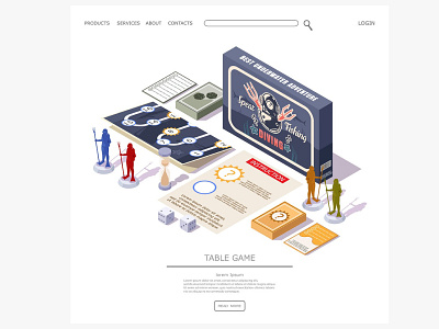 board game diving advertising board games cartoon concept design illustration isometric landing page low poly vector