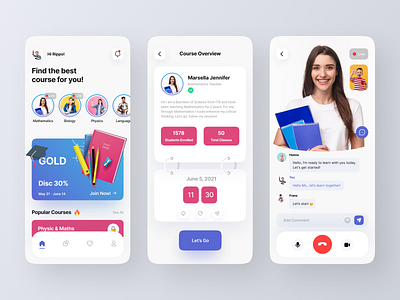 Online Learning App app branding clean colors courses design e learning edtech education gradient illustration learning platform logo minimal minimalist mobile online learning students ui ux