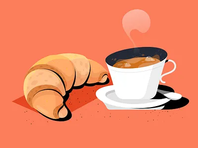 Croissant 2d adobe illustrator art cartoon coffee color croissant daily design digital drawing flat food graphic design illustration procreate sketch styleframe texture vector