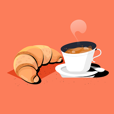 Croissant 2d adobe illustrator art cartoon coffee color croissant daily design digital drawing flat food graphic design illustration procreate sketch styleframe texture vector