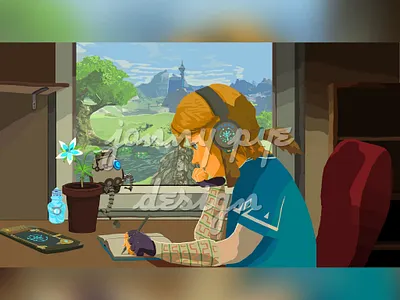 LoFi Legend of Zelda illustration gaming illustration photoshop