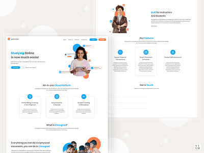 gradschool classroom education edutech landing page minimal online class web website