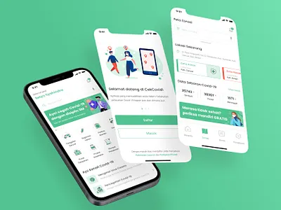 CekCovid - Mobile App Design clean covid 19 covid app covid tracking app green ios app minimalist mobile app mobile app design uiux design
