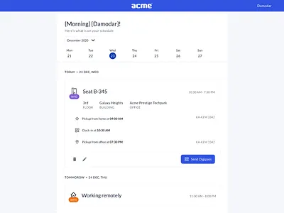 Book your office schedule backtooffice booking office booking schedule single column ux