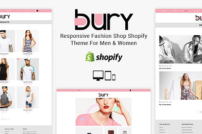 Bury - Fashion Shop Shopify Theme branding graphic design shopify theme wo wordpress blog wordpress shopify theme