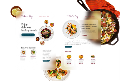 The Fry - Landing Page food food business food landing page glass effect glassmorphism landing page restaurant restaurant page ui uiux ux uxdesign web app