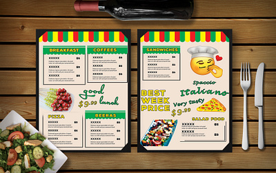 Fun Day Restaurant Menu Template brand business day design fun graphic design menu menu design menu template psd restarurant template templates ui