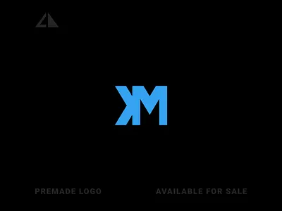 KM Logo branding design flat icon km logo logo minimal