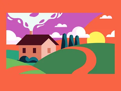 Home clouds colourful graphic design home house illustration illustrator modern illustration shapes vector