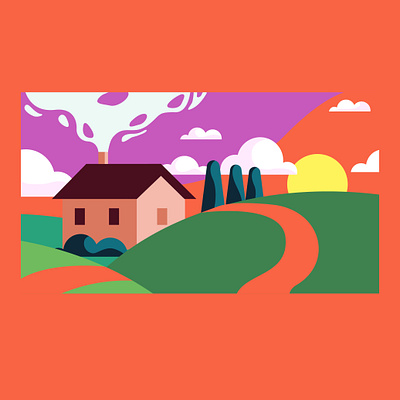 Home clouds colourful graphic design home house illustration illustrator modern illustration shapes vector