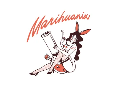 Marihuanix Pin UP art work brand design branding design graphic design illustration logo procreate typography vector