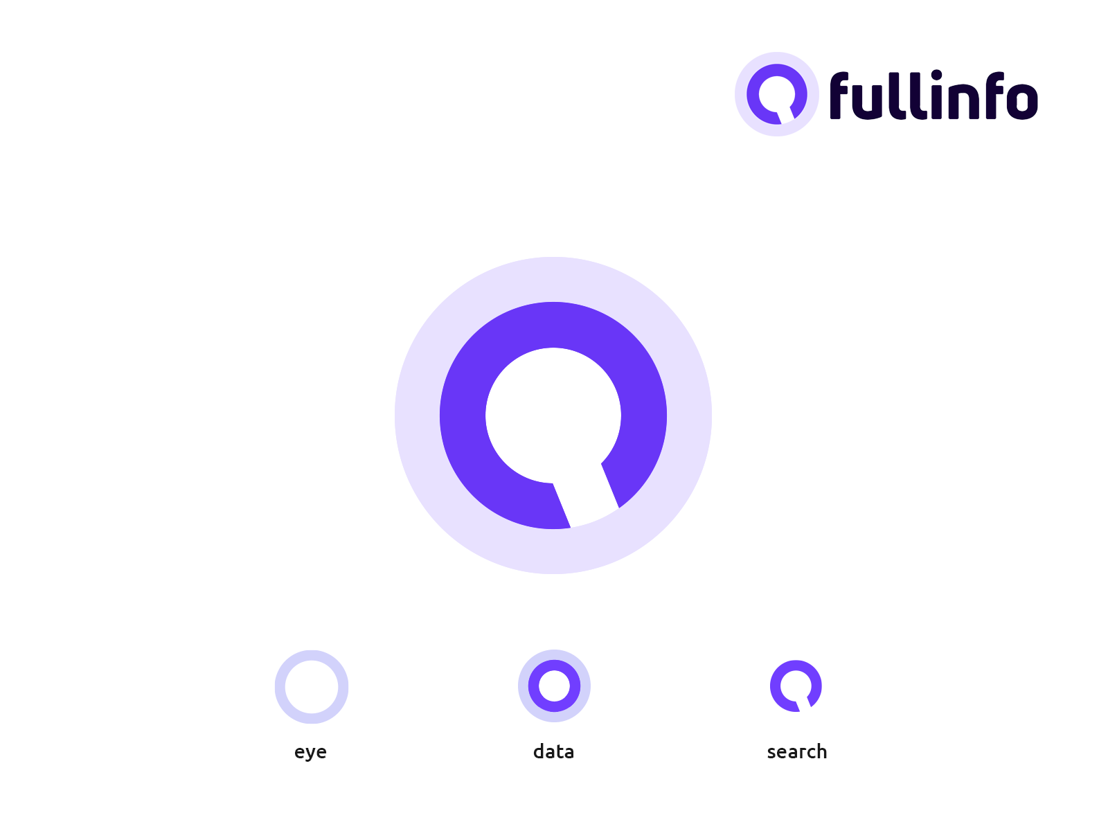 FullInfo logo concept abstract b2b branding colorful data data platform icon info logo logo design logomark logotype mark marketing saas search search engine software symbol web app