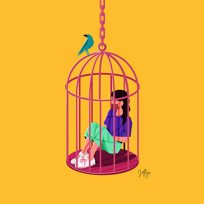 Caged! animation design detailed dribbble gradient graphic illustration jeffsign logo ui