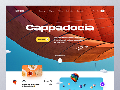 Cappadocia - Travel Website concept baloon ride cappadocia design homepage hot air baloon illustration landing page mockup tourism tours travel travel agency travel agent travel guide travellers trip planner turkey ux web design website