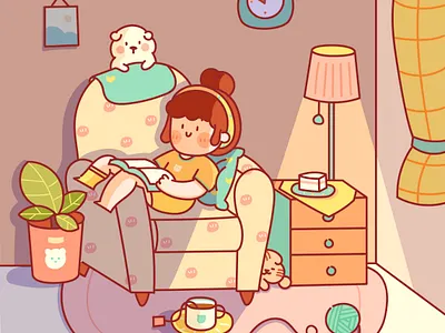 have a nice weekend girl house illustration summer