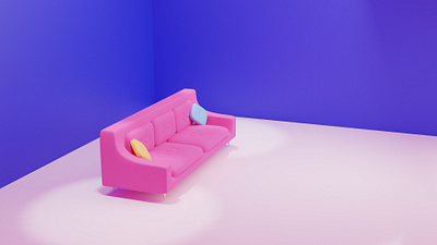 Cute 3D sofa render 3d 3dart animation branding design designer graphics illustration motion graphics render webdesign