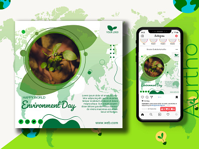 Environment day special instagram or social media post banner aurtho banner banner ads banner design brand identity branding design earth environment day graphic design instagram instagram post killer banner post banner save the earth social media banner social media post template world