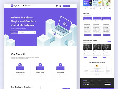 Figma Digital Products Selling Template 3d 3d website figma template figma website selling template website template