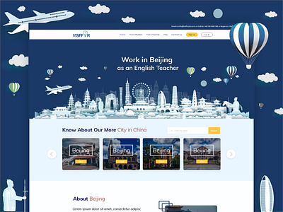 Work in Beijing Homepage. branding design illustration logo teacher typography ui ux web website