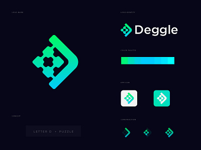 letter D and puzzle logo concept abcdefghijklmn abstract best logo branding concept creative design icon letter mark logo logo design logodesign mark modern opqrstuvwxyz protfolio puzzle