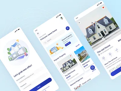 Real Estate app application apps apps design design first apps hellodribbble landing page landing page design landing page ui minimal ui